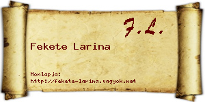 Fekete Larina névjegykártya